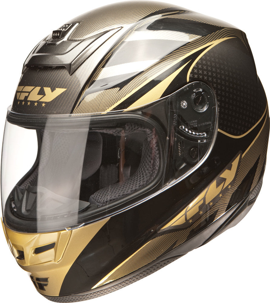 FLY RACING Paradigm Helmet Black/Gold 2x 73-8012-6