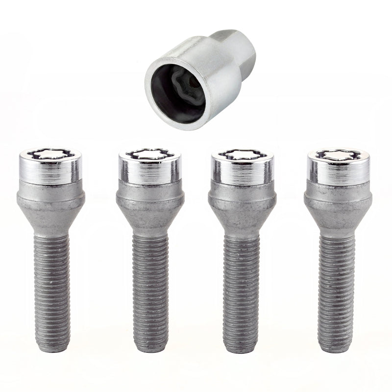 McGard Wheel Lock Bolt Set - 4pk. (Cone Seat) M12X1.5 / 17mm Hex / 40.5mm Shank Length - Chrome 27013