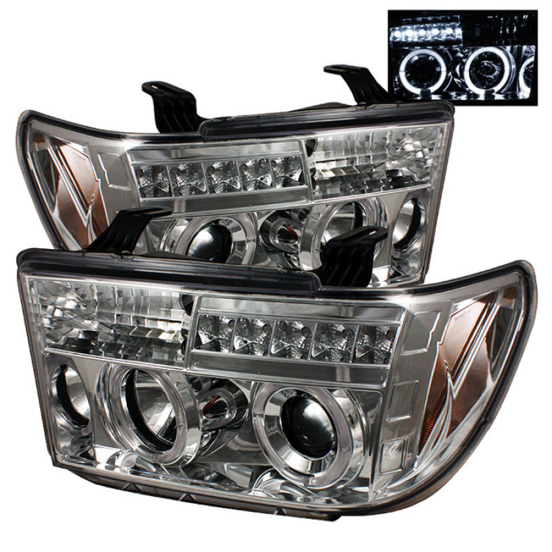 Spyder Toyota Tundra 07-13 Projector Headlights LED Halo LED Chrm PRO-YD-TTU07-HL-C 5012036