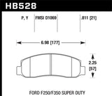 Hawk 05-11 F-250/F-350 Super Duty Pickup / 11 F-550 Super Duty Pickup Front LTS Street Brake Pads KHB528Y.811