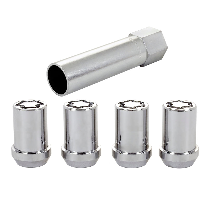 McGard Wheel Lock Nut Set - 4pk. (Tuner / Cone Seat) M12X1.25 / 13/16 Hex / 1.24in. Length - Chrome 25254