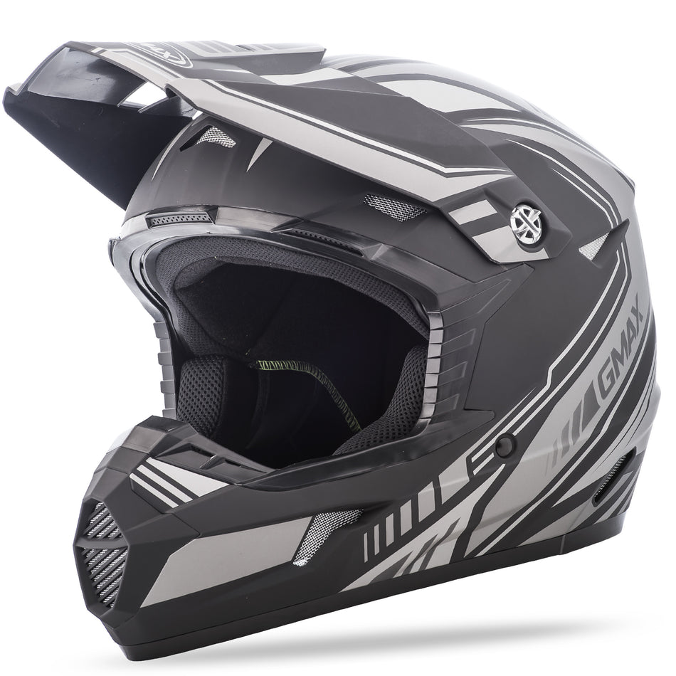 GMAX Mx-46 Off-Road Uncle Helmet Matte Black/Silver 2x G3467458 TC-17F