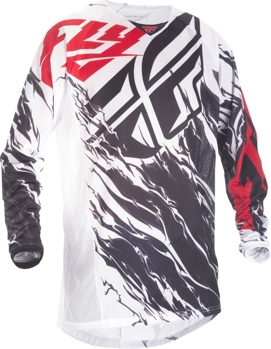 FLY RACING Kinetic Mesh Jersey Black/White/Red Yx 371-320YX