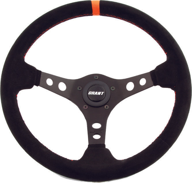 GRANT Suede Series Steering Wheel Black/Orange 699