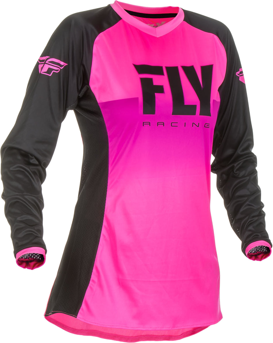 FLY RACING Women's Lite Jersey Neon Pink/Black Yl 372-628YL