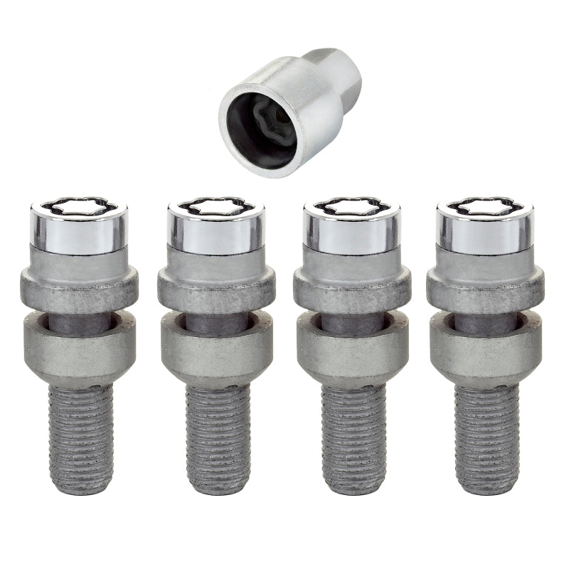 McGard Wheel Lock Bolt Set - 4pk. (Radius Seat) M14X1.5 / 17mm Hex / 28.2mm Shank Length - Chrome 28020