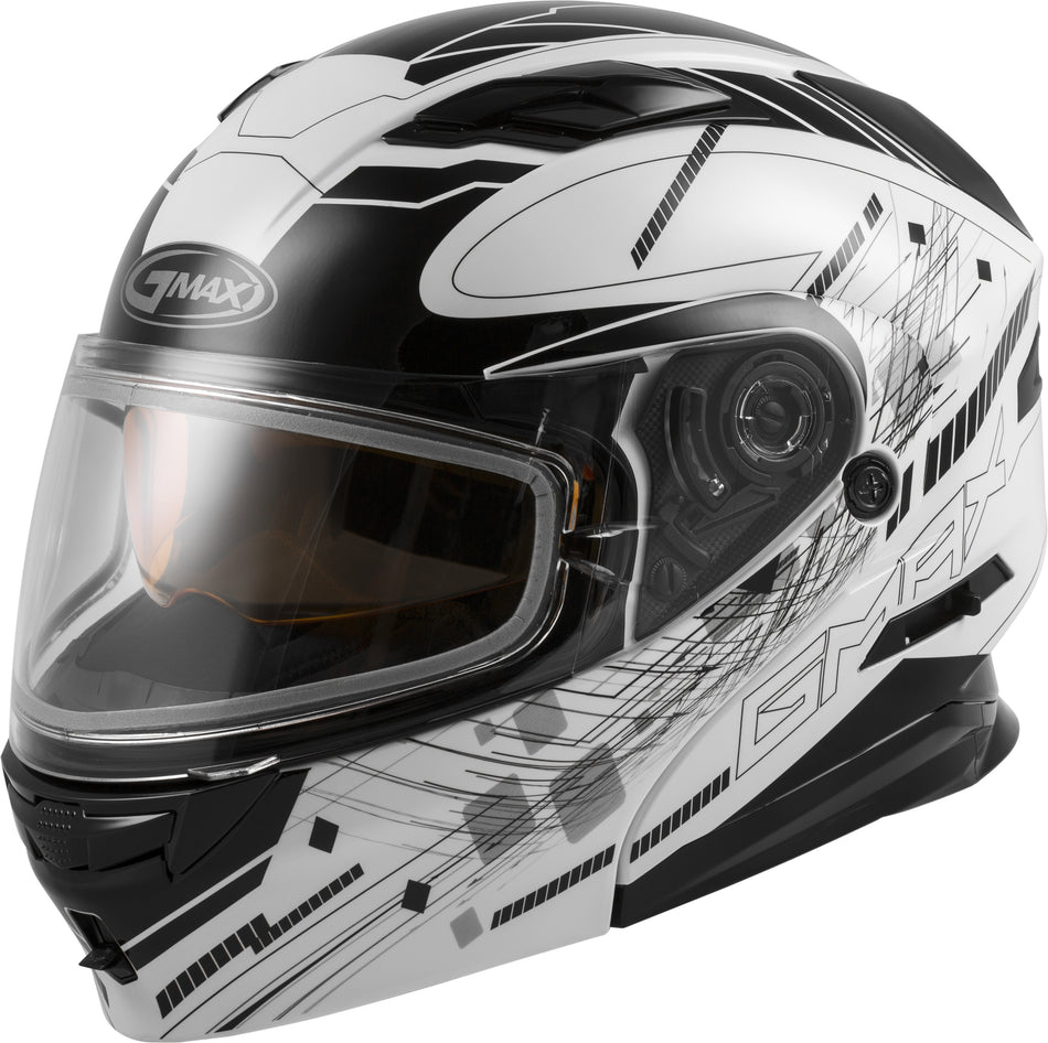 GMAX Md-01s Modular Wired Snow Helmet White/Black Md G2011245D TC-15-ECE