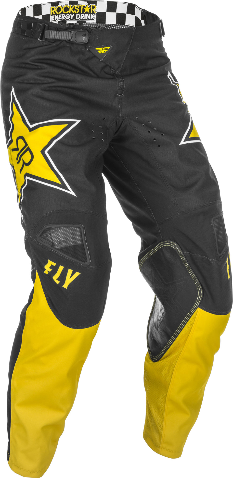 FLY RACING Kinetic Rockstar Pants Yellow/Black Sz 28 374-02328