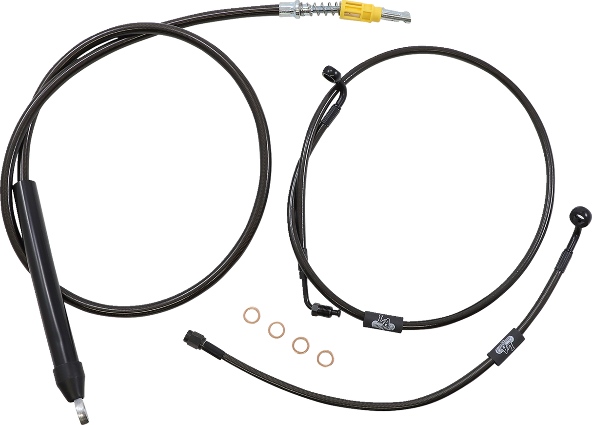 LA CHOPPERS Handlebar Cable/Brake Line Kit - 18" - 20" Ape Hanger Handlebars - Midnight LA-8155KT-19M