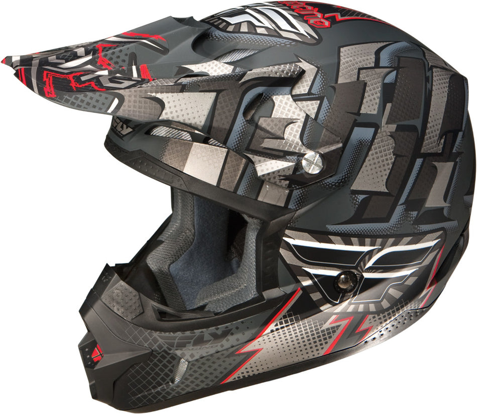 FLY RACING Kinetic Dash Helmet Matte Blac K/Silver 2x 73-34852X