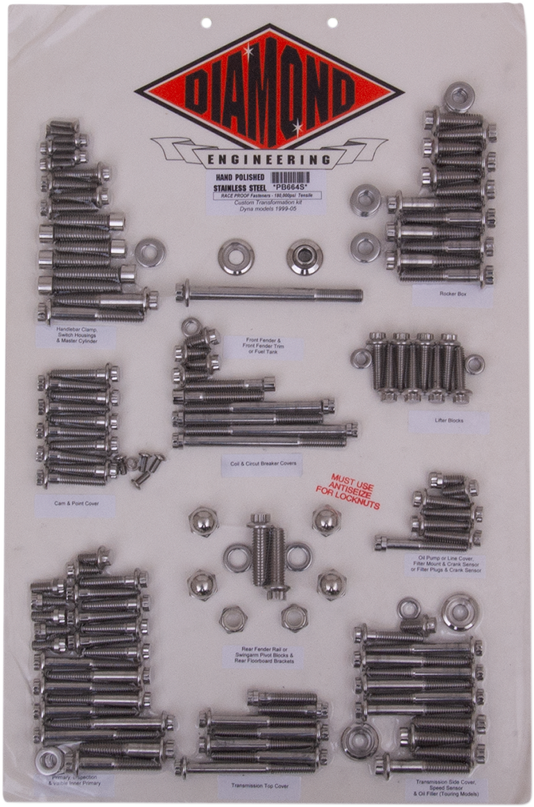 DIAMOND ENGINEERING Bolt Kit - Transformation - 12-Point PB664S