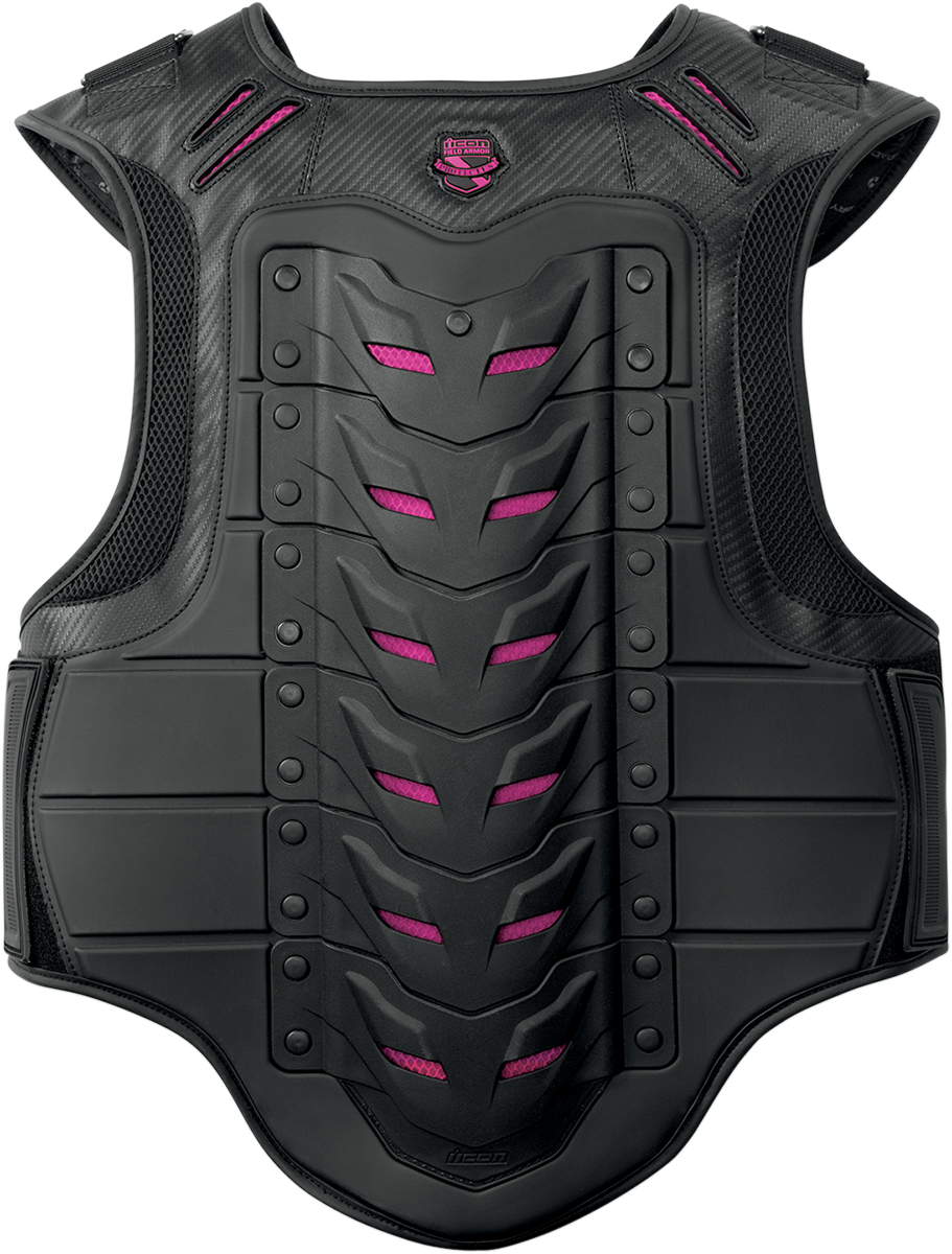 Chaleco ICON Field Armor Stryker para mujer - Negro/Rosa - L/XL 2701-0514 