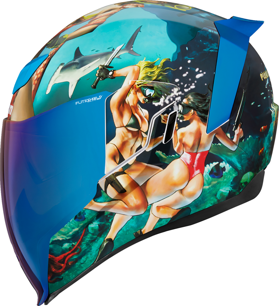 ICON Airflite™ Helmet - Pleasuredome4 - Blue - Large 0101-15003