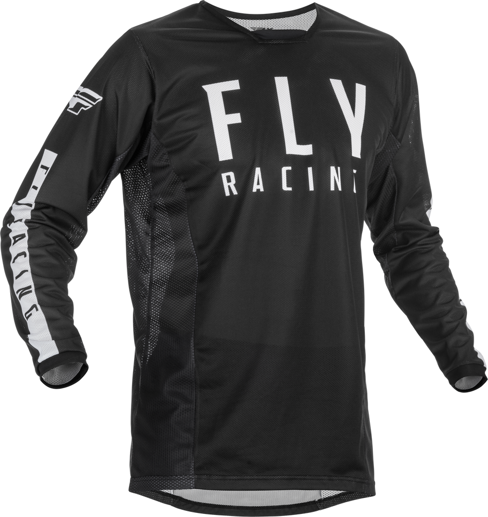 FLY RACING Youth Kinetic Mesh Jersey Black/White Yl 375-310YL