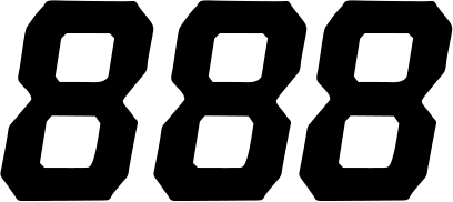 Placa de número de carrera D'COR VISUALS - N.º 8 - Negro - 6" 45-35-8 