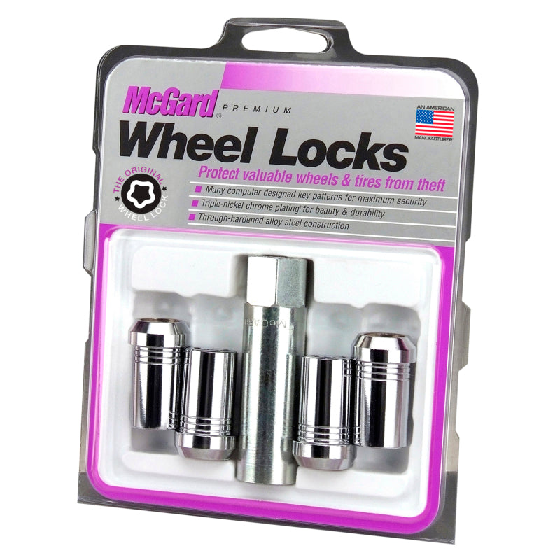 McGard Wheel Lock Nut Set - 4pk. (Tuner / Cone Seat) M14X1.5 / 22mm Hex / 1.648in. Length - Chrome 25115