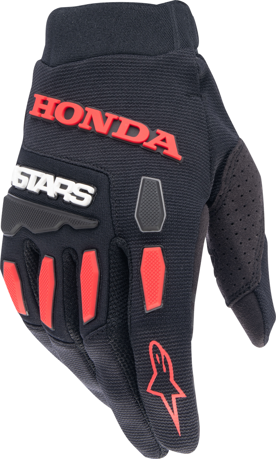 ALPINESTARS Honda Full Bore Gloves Black/Bright Red Md 3563823-1303-M