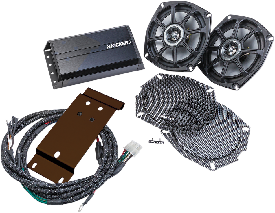 KICKER Speaker Kit - 5-1/4" - 2-Channel Amp - '98-'13 FLTR 46HDT96