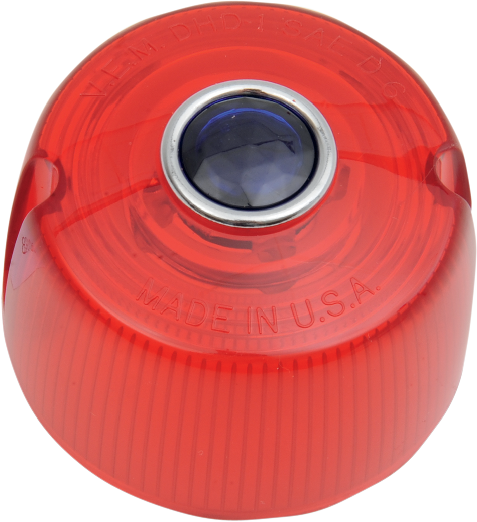 CHRIS PRODUCTS Turn Signal Lens - '73-'84 FX - Red with Blue Dot DHD1RB