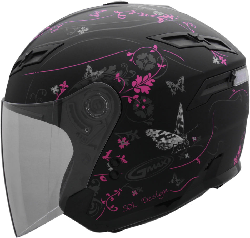 GMAX Gm-67 Open Face Helmet Pink Butterfly L G3670406 F.TC-14
