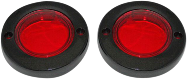 Adaptadores de señal de giro de bisel plano CUSTOM DYNAMICS ProBEAM® - Negro/Rojo PB-FLAT-BEZ-BR 