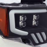 AlphaRex 09-14 Ford F-150 NOVA LED Proj Headlights Plank Style Matte Black w/Activ Light/Seq Signal 880192