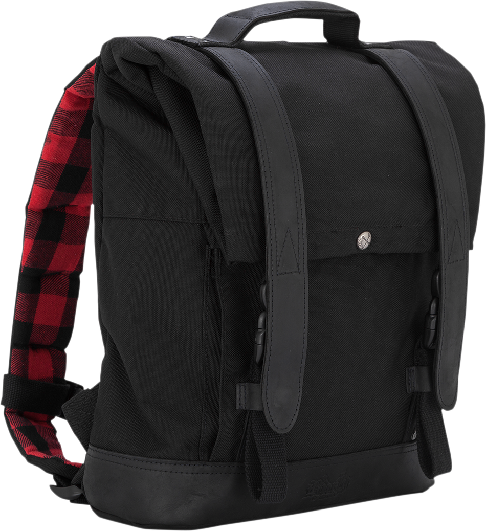 BURLY BRAND Roll Top Backpack - Black B15-1020B