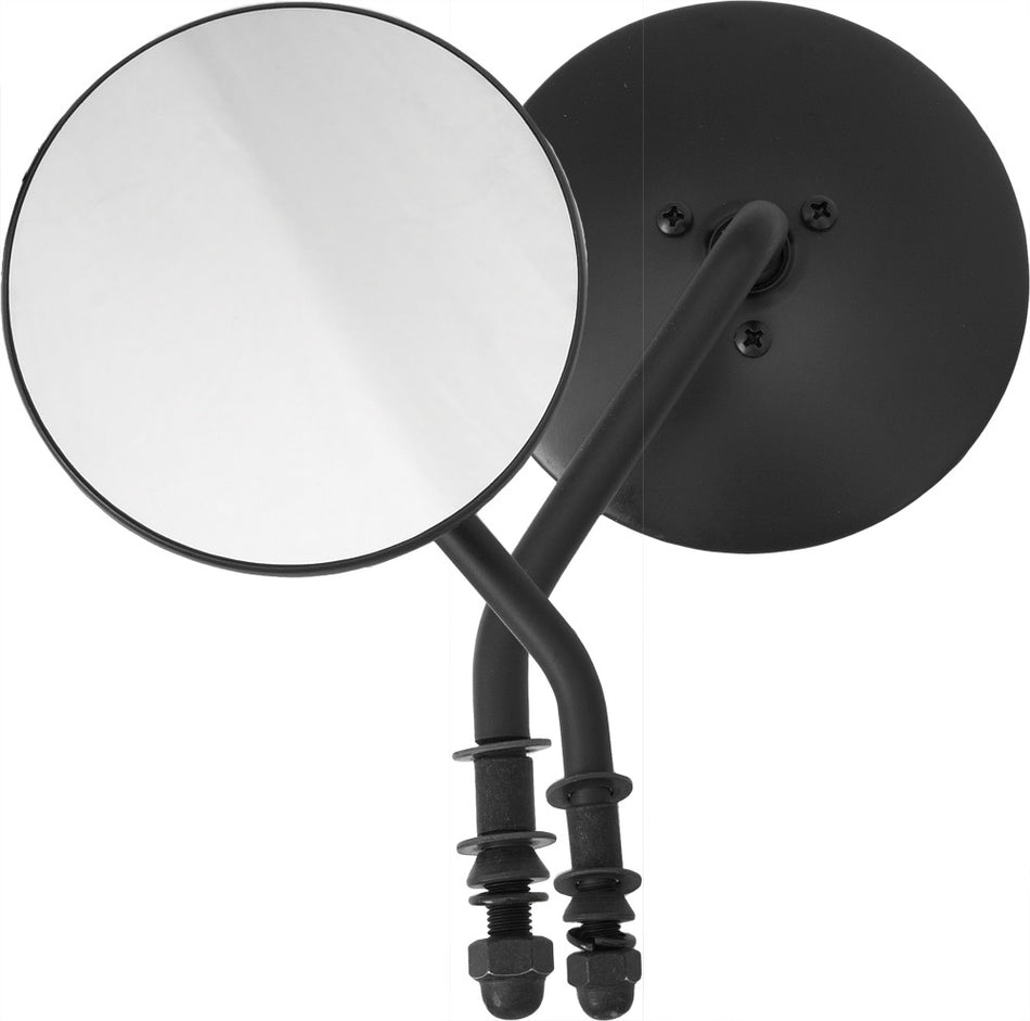 HARDDRIVE 4" Round Mirror Black Left Side 153085
