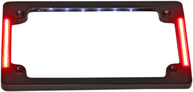 CUSTOM DYNAMICS Marco para matrícula con LED - Plano - Negro TF07-B 