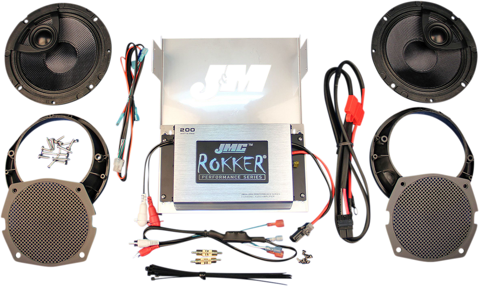 J & M 200 W Amplifier/Speaker Kit - '98-'13 FLHX/FLHT RPKT-200HC13
