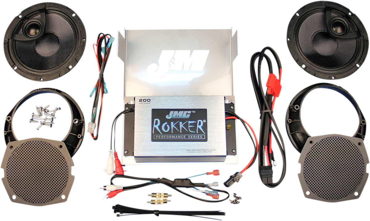 J & M 200 W Amplifier/Speaker Kit - '98-'13 FLHX/FLHT RPKT-200HC13