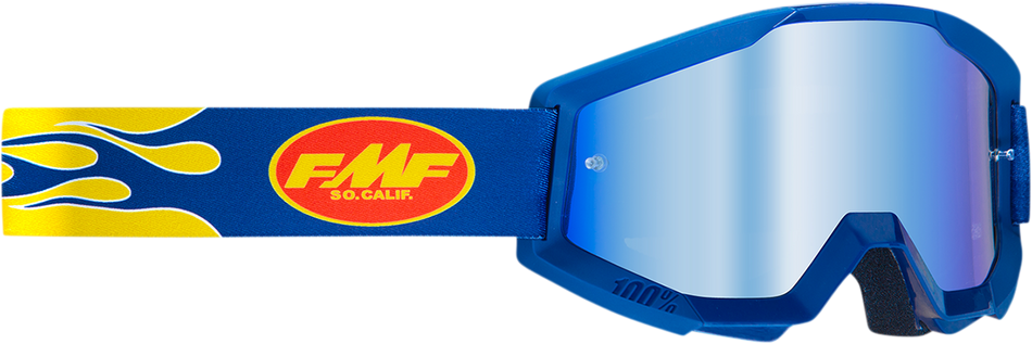FMF PowerCore Goggles - Flame - Navy - Blue Mirror F-50051-00007 2601-3008