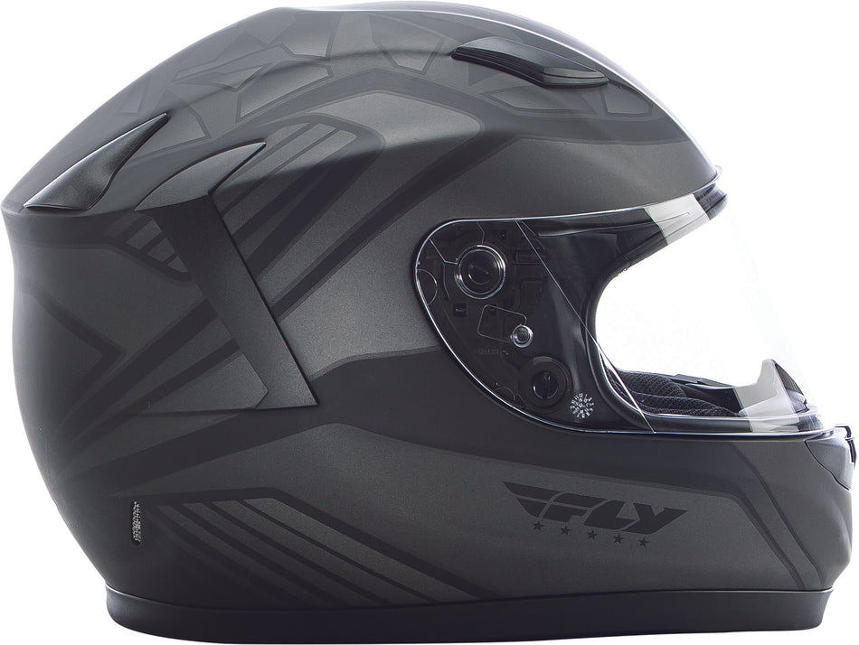 FLY RACING Conquest Mosaic Helmet Matte Black/Grey 2x 73-84202X