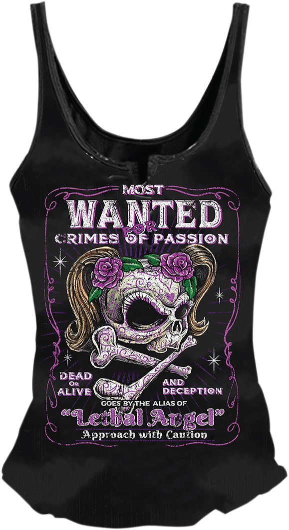 LETHAL THREAT Women's Most Wanted Tank Top - Black - 2XL LA205962X