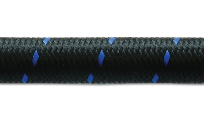 Vibrant -12 AN Two-Tone Black/Blue Nylon Braided Flex Hose (5 foot roll) 11992B