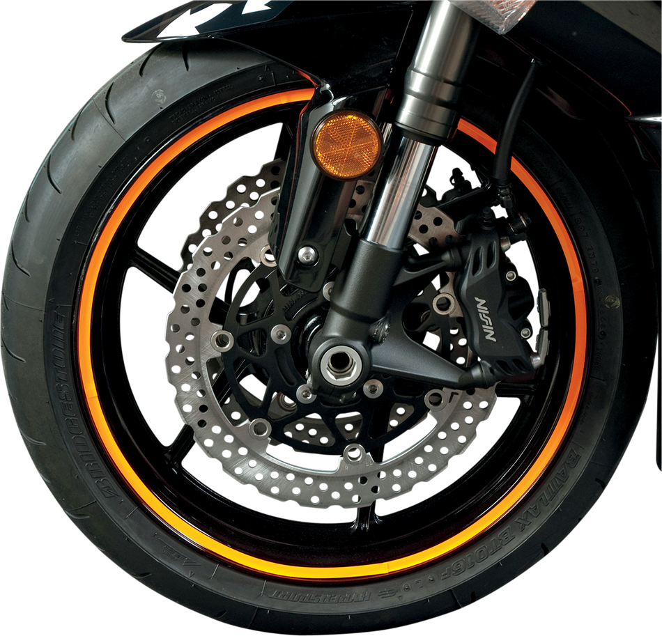 FLU DESIGNS INC. Wheel Decal - Fluorescent Orange 60607