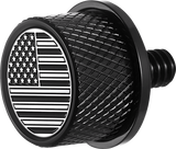 FIGURATI DESIGNS Seat Mounting Knob - Black - Black/White American Flag - Contrast Cut FD26-SEAT KN-BK