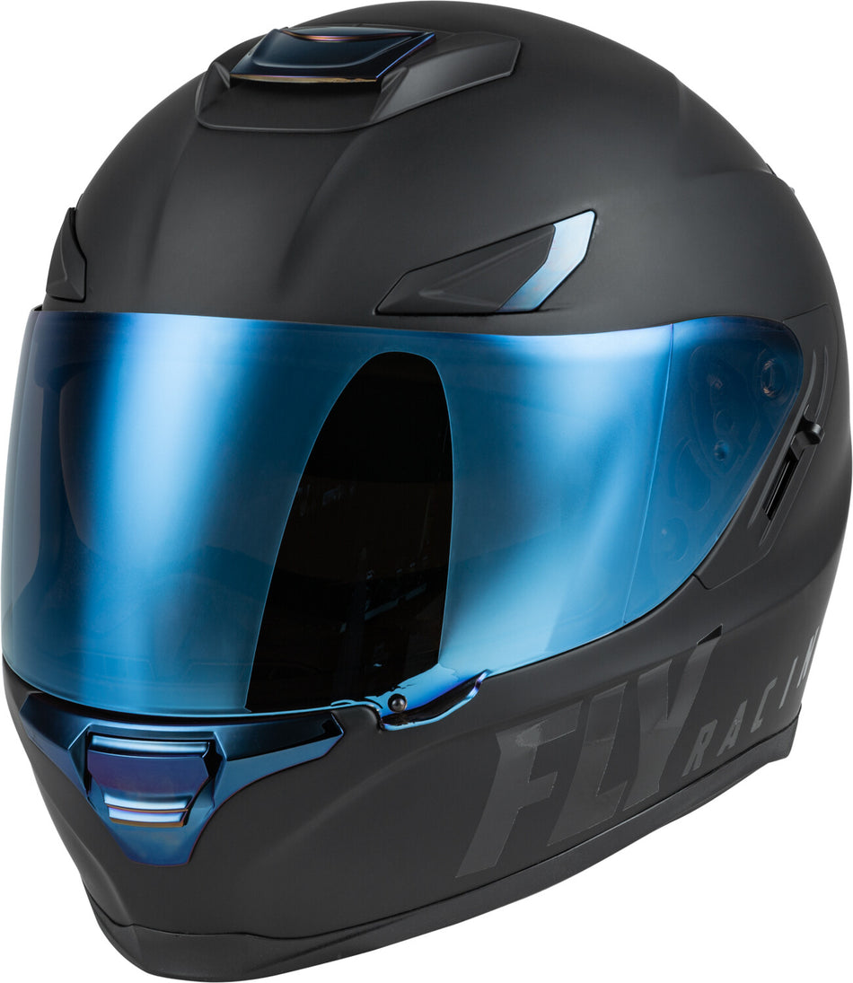 FLY RACING Sentinel Recon Helmet Matte Black/Blue Chrome 2x 73-83962X