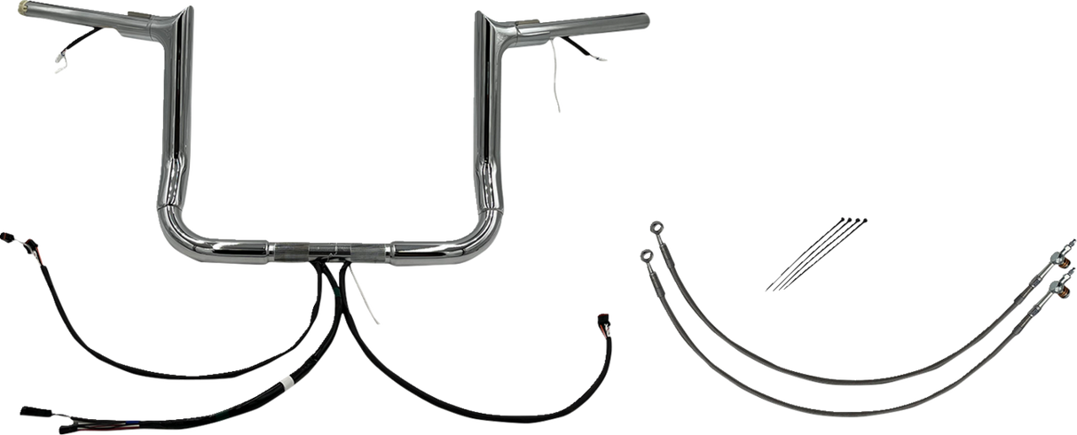 FAT BAGGERS INC. Handlebar Kit - Pointed Top - 12" - Chrome 801212