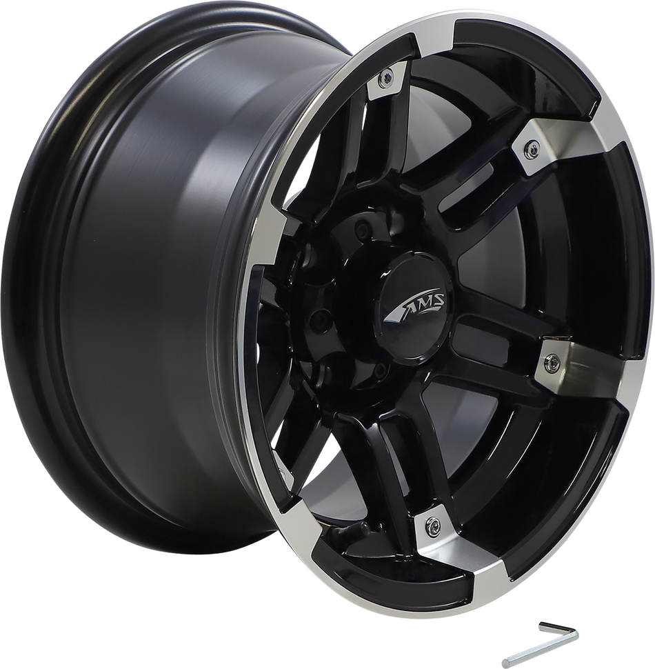 AMS Wheel - Roll'n 104 - Rear - Machined Black - 12x7 - 4/4 - 3+4 0230-0759