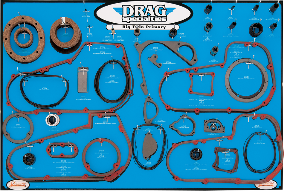 DRAG SPECIALTIES Gasket, Seal, and O-ring Display - '99-'06 Twin-Cam 5-Speed Primaries 9903-0101