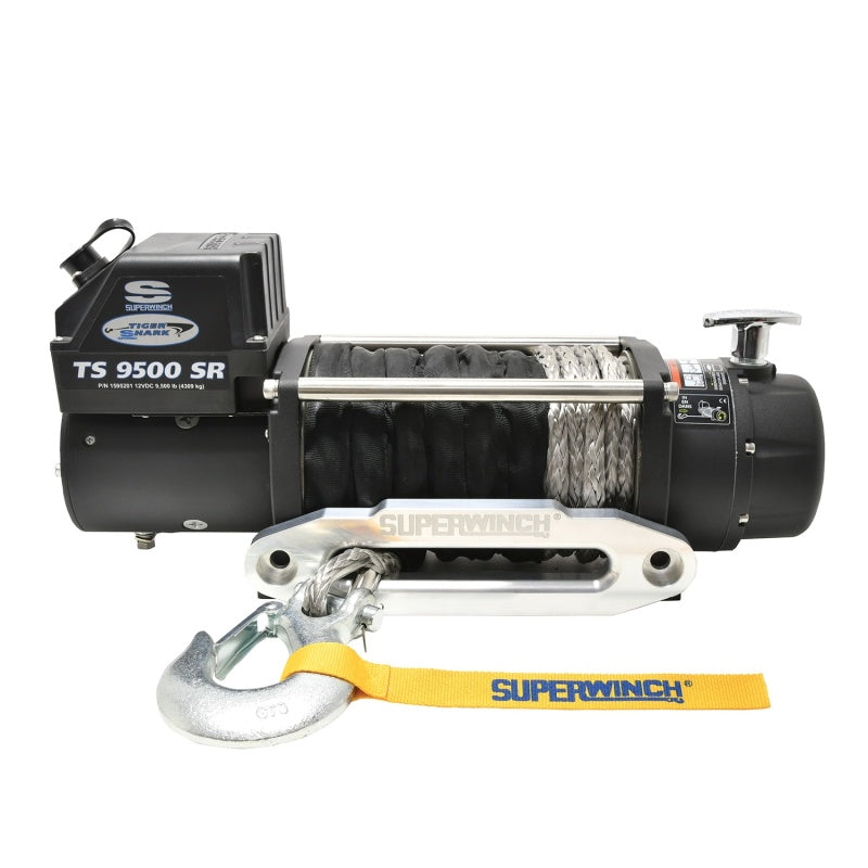 Superwinch 9500 LBS 12V DC 3/8in x 80ft Synthetic Rope Tiger Shark 9500 Winch 1595201