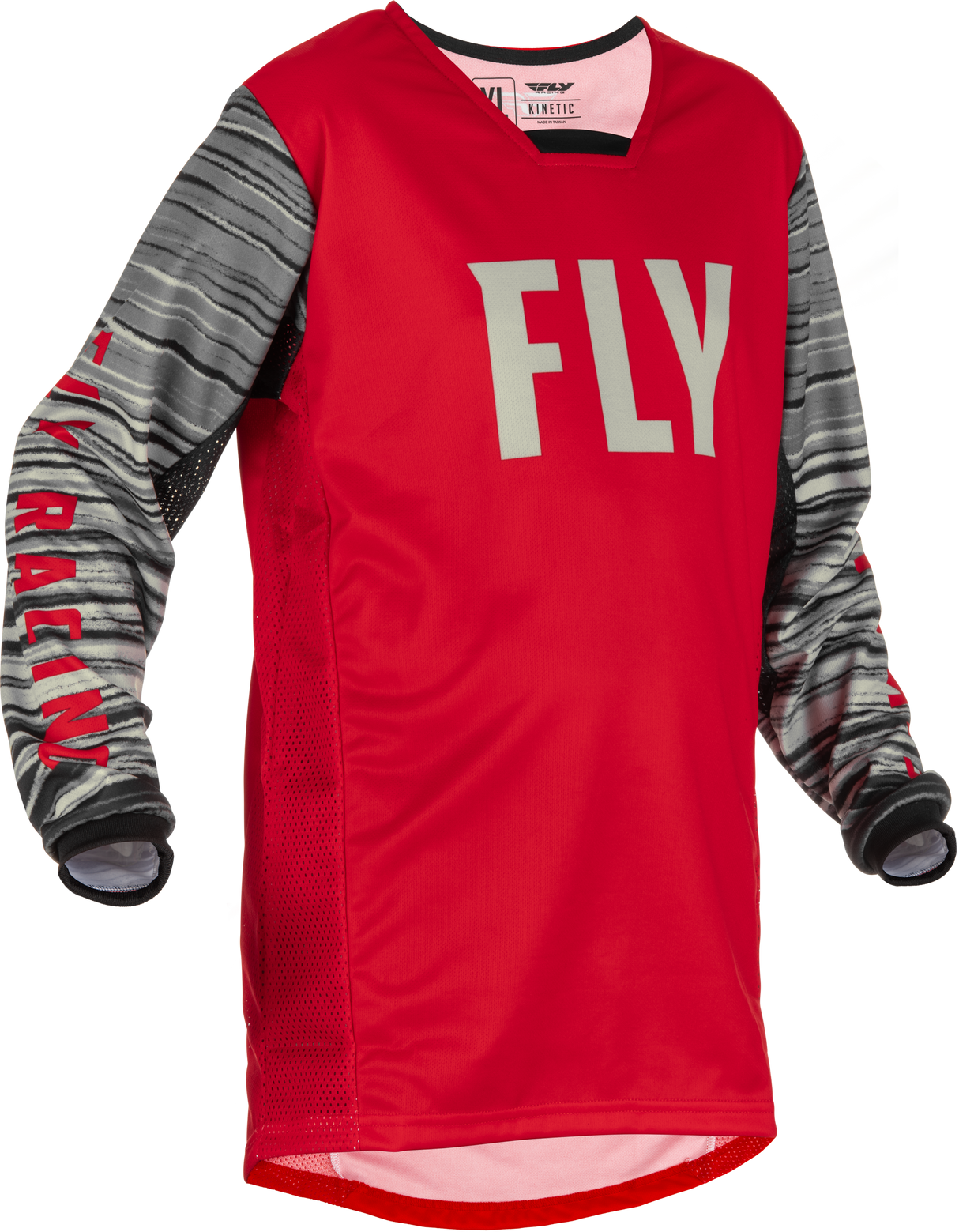 FLY RACING Youth Kinetic Wave Jersey Red/Grey Ys 375-527YS