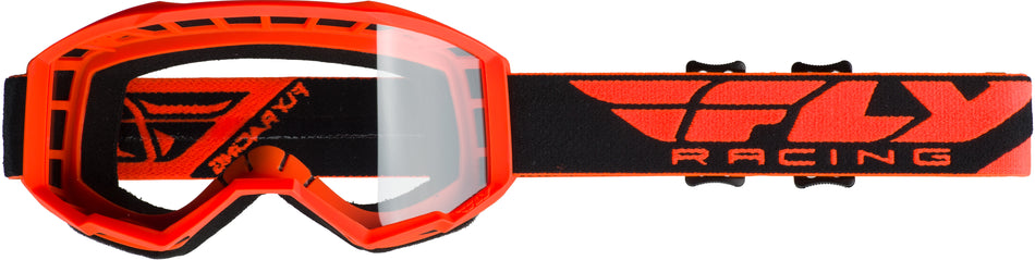 FLY RACING Youth Focus Goggle Orange W/Clear Lens FLC-005