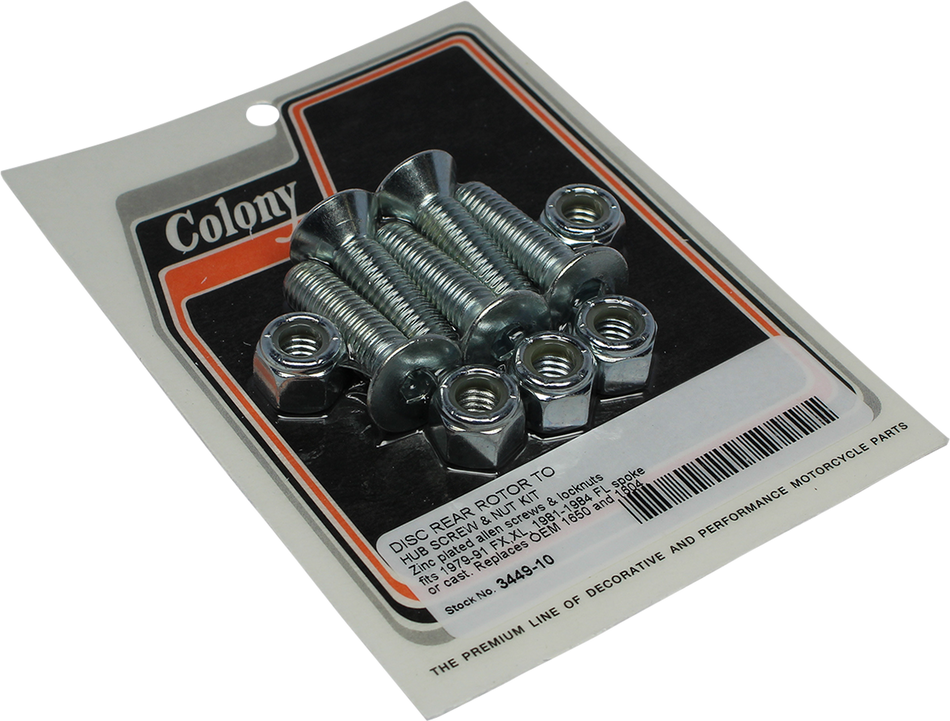 COLONY Brake Rotor Screw and Nut Kit 3449-10