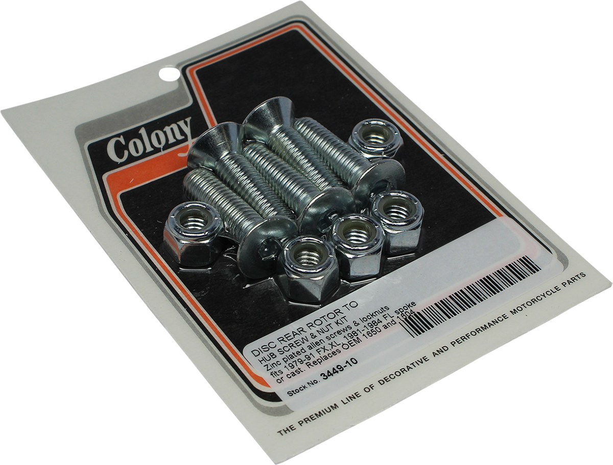 COLONY Brake Rotor Screw and Nut Kit 3449-10