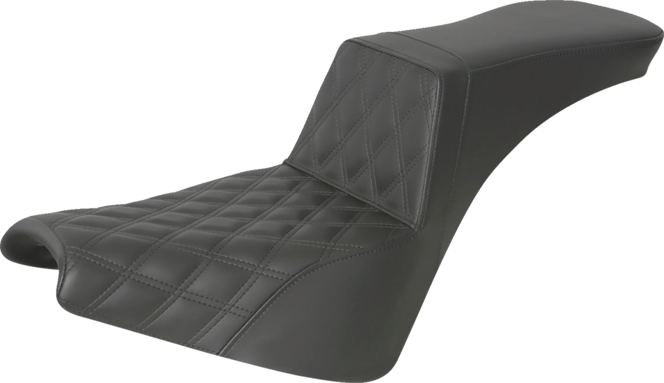 SADDLEMEN Step-Up Seat - Front Lattice Stitch - Black 818-30-192