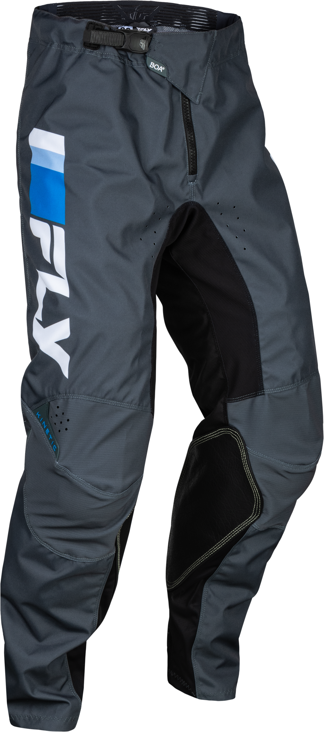 FLY RACING Youth Kinetic Prix Pants Bright Blue/Charcoal/Wht Sz 18 377-43018