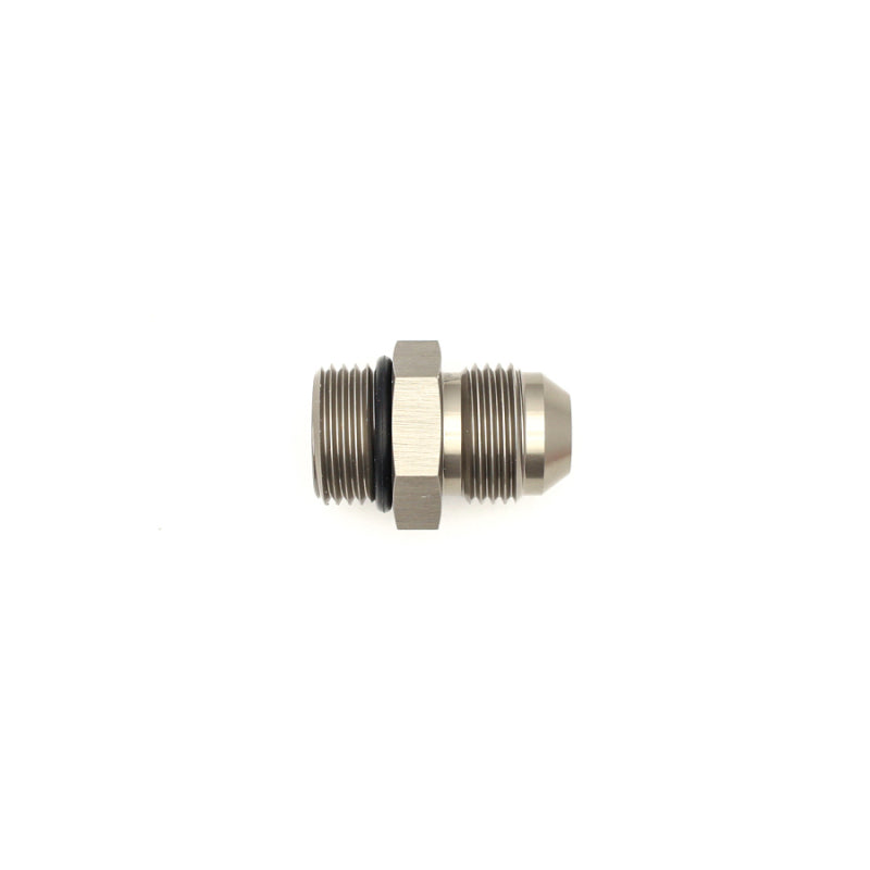 DeatschWerks 8AN ORB Stecker auf 8AN Stecker Flare Adapter (inkl. O-Ring) - Mattschwarz eloxiert 6-02-0402-B