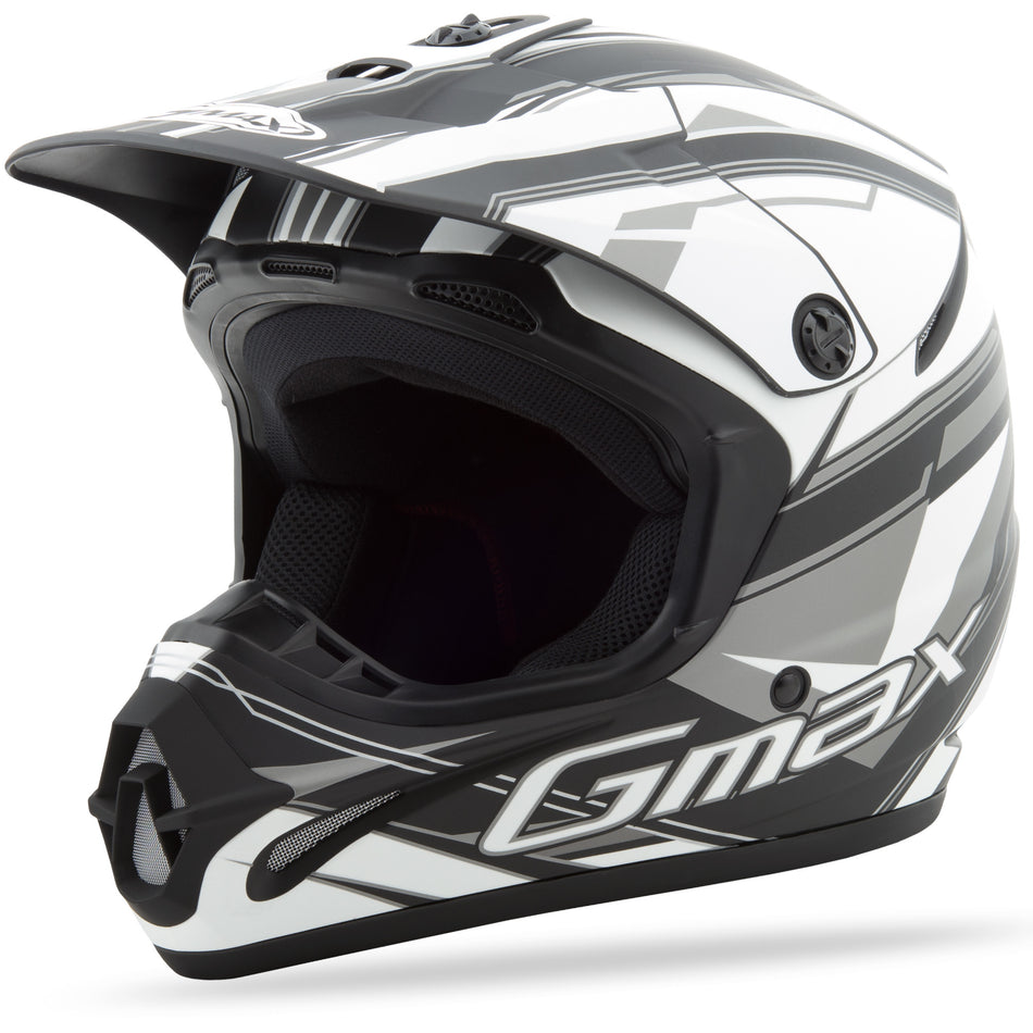 GMAX Gm46.2x Traxxion Helmet Flat Black/White/Silver 3x G3463439 TC-17F